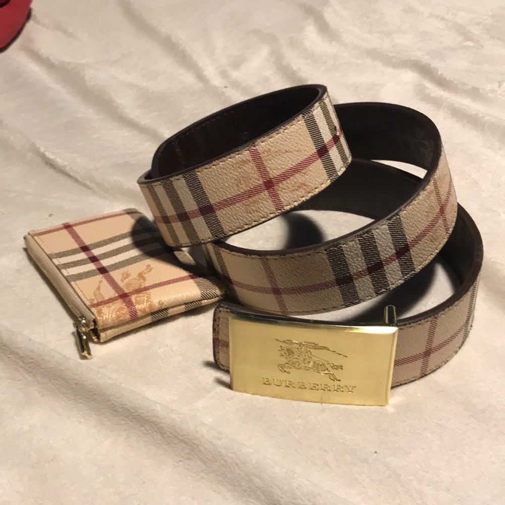 Burberry wallet w matching belt